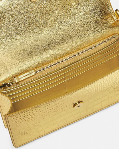 Versace Croc-Effect Medusa '95 Clutch in Gold