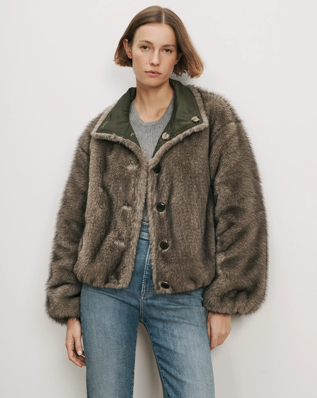 Veronica Beard Varell Reversible Jacket in Loden