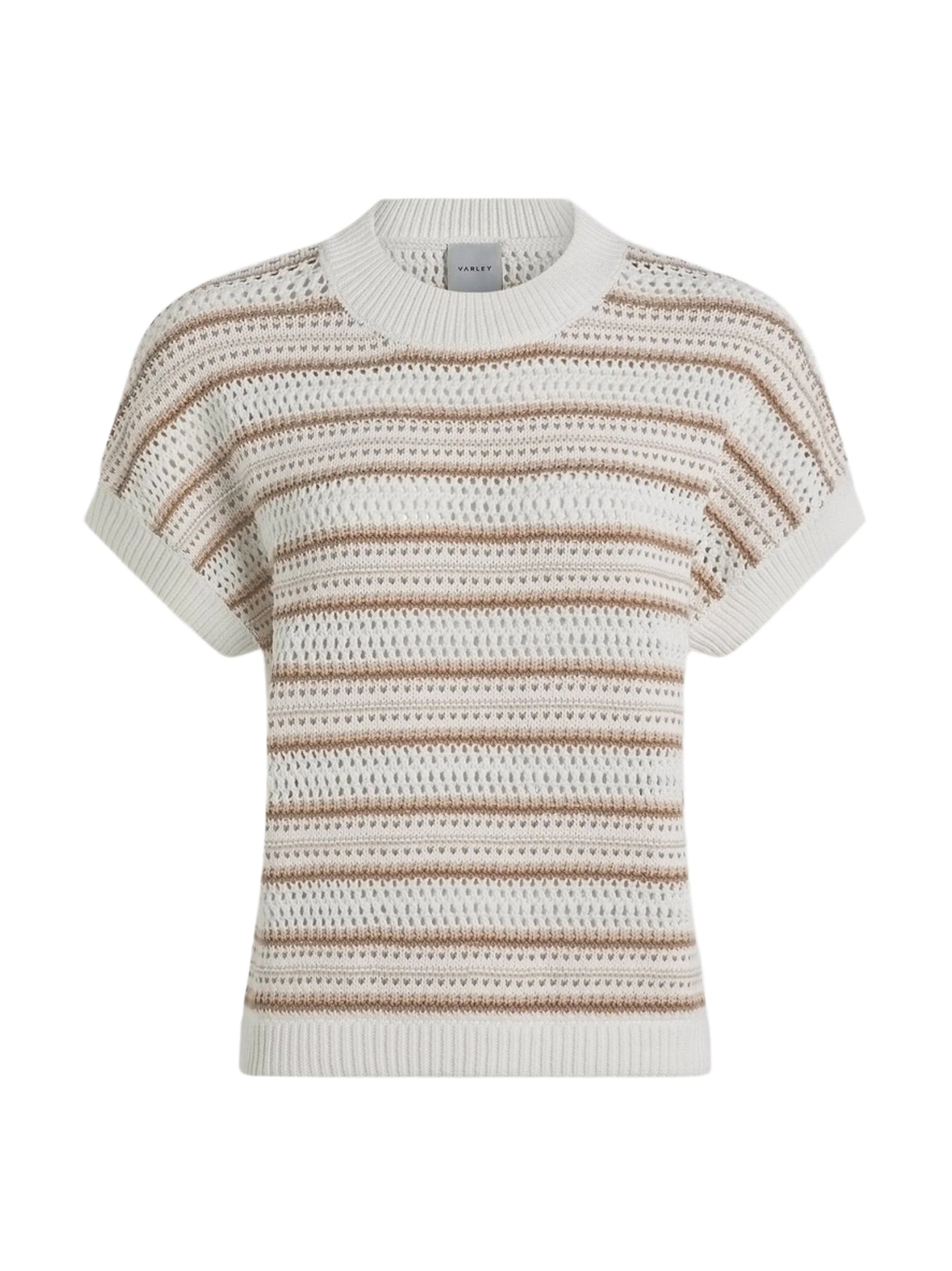 Varley Ciara Stripe Knit Top in Chantrelle Stripe