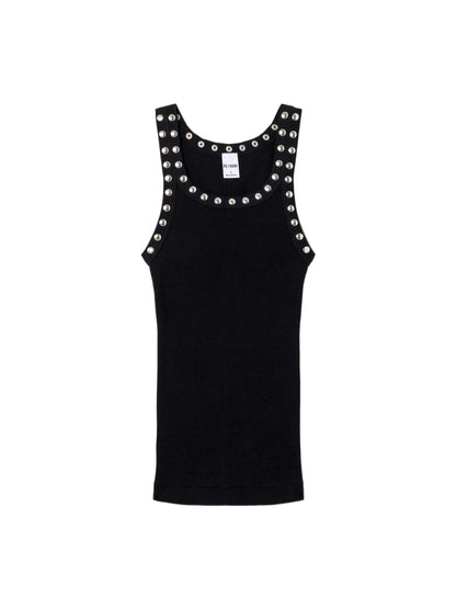 Re/Done Studded Ribbed Tank in Black