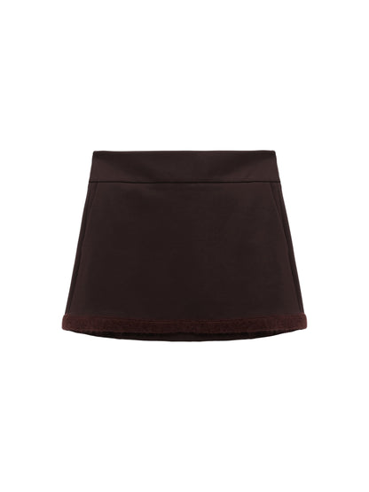 Dorothee Schumacher Punto Milano Mini Skirt in Dark Chocolate