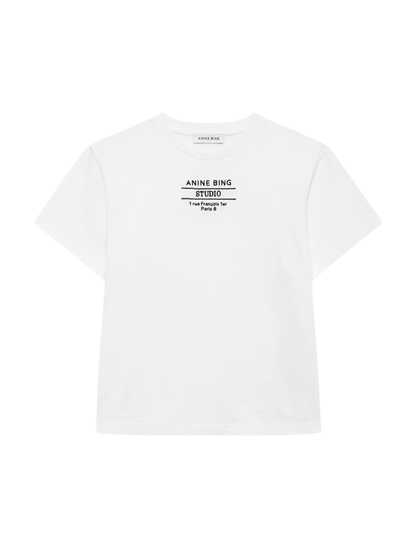 Anine Bing Shelley Tee Studio in White