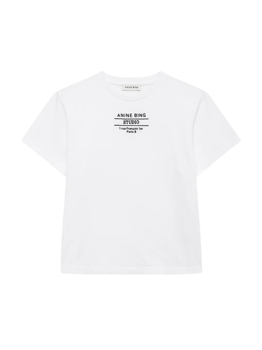 Anine Bing Shelley Tee Studio in White