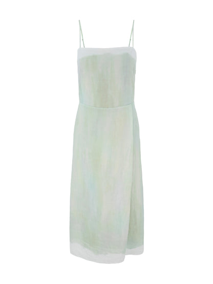 Vince Painted Pastel Dress in Washed Jade