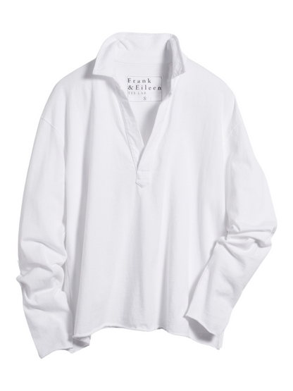 Frank & Eileen Patrick Popover Heritage Jersey Henley in White