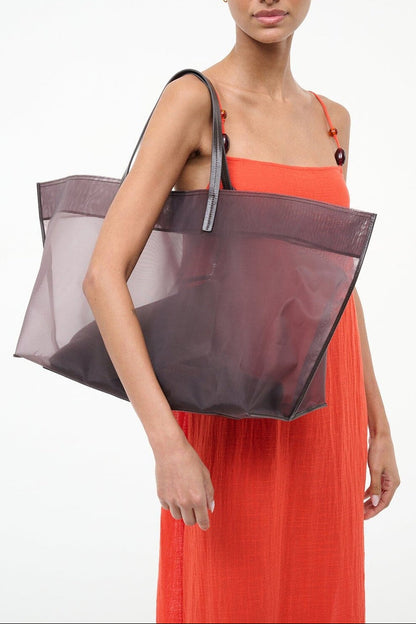 Staud Christos Large Mesh Tote in Espresso