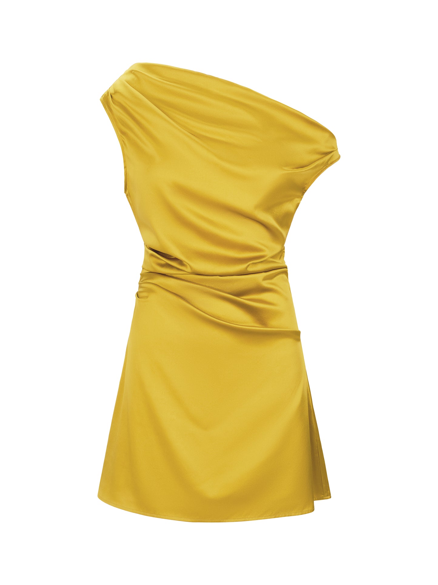 Staud Phare Silk Mini Dress in Turmeric