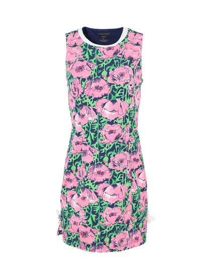 Lilly Pulitzer Mela Active Dress UPF 50+ in Low Tide Navy Florrie