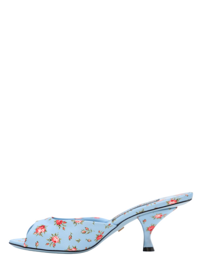 Dolce & Gabbana Keira Satin Mules with Little Roses Print