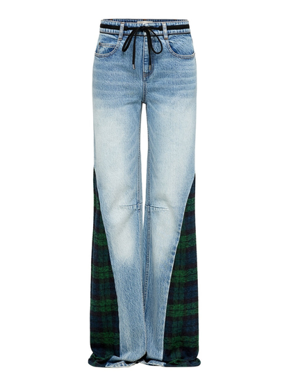 Hellessy Taytum Jean in Green/Medium Wash