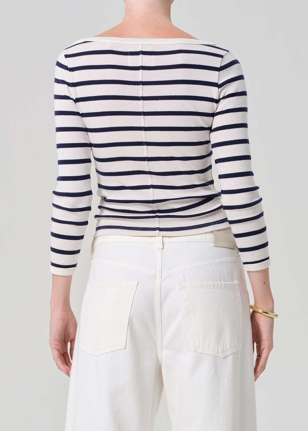 Citizens of Humanity Boat Neck Slim Tee in Azure Stripe