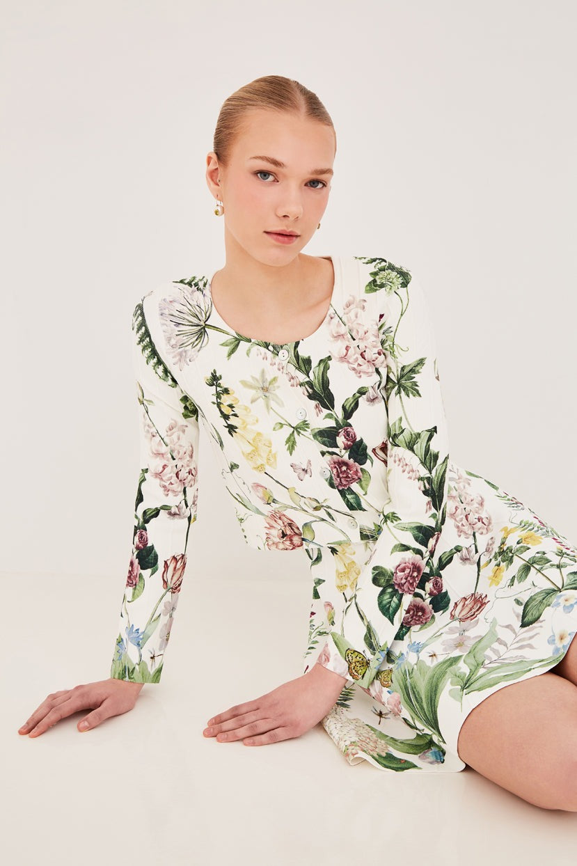 Cara Cara Rose Cardigan in Bloomfield Ivory