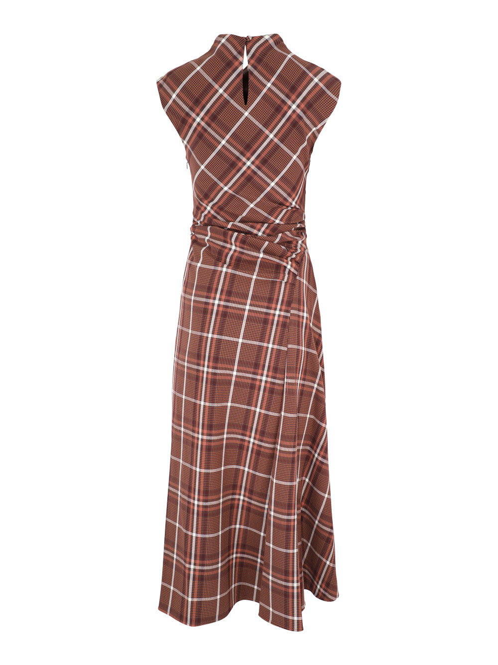 Simkhai Burke Sleeveless Draped Midi Dress in Plaid