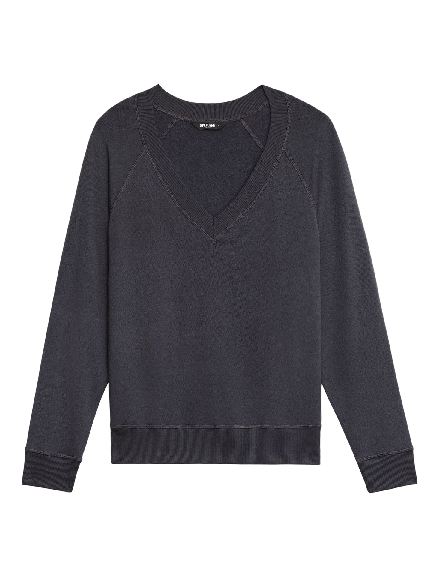 Splits59 Bennie Fleece V-Neck Sweatshirt in Graphite