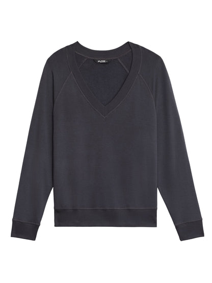 Splits59 Bennie Fleece V-Neck Sweatshirt in Graphite