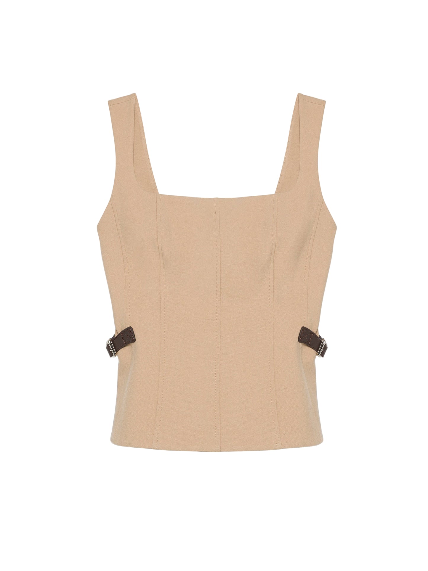 Simkhai Windsor Belted Top in Camel