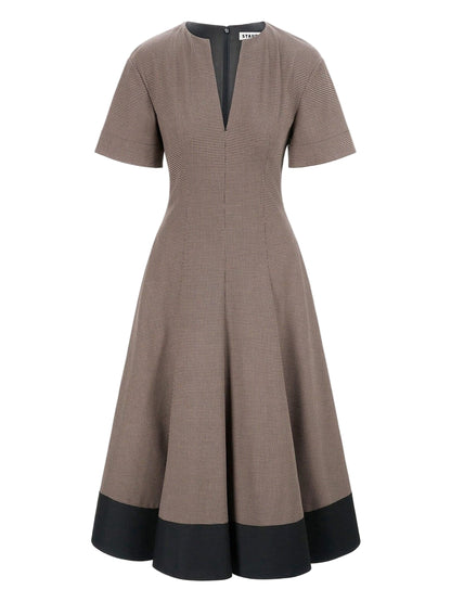 Staud Frances Dress in Houndstooth