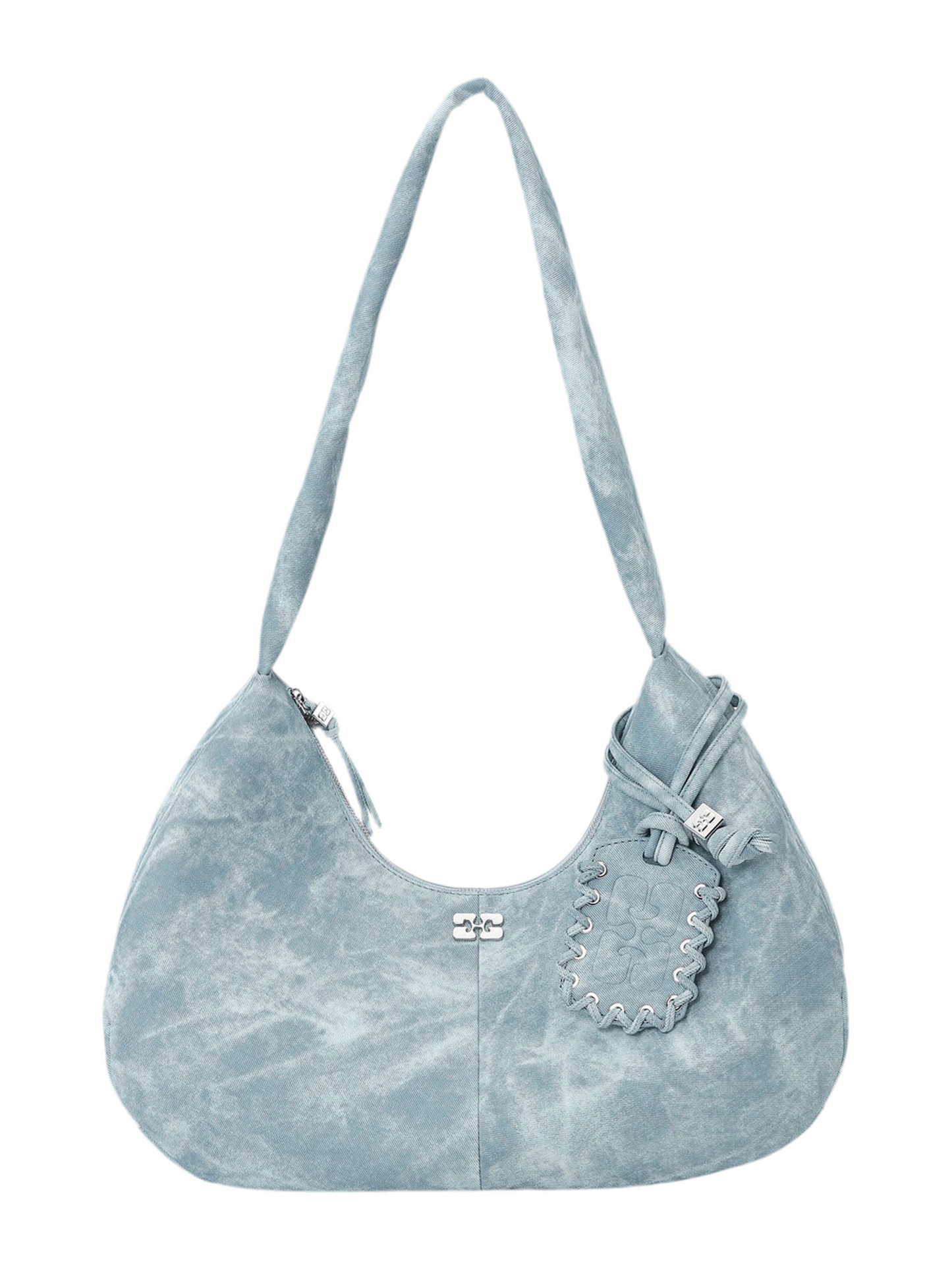 Ganni Bou Bag Hobo Medium Bleached in Celestial Blue