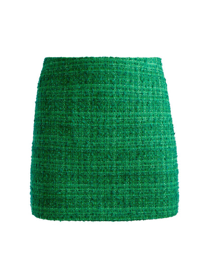 Alice + Olivia Riley Clean Waist A-Line Skirt in Light Emerald