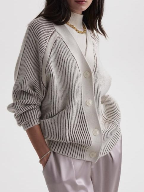 Varley Jude Plated Cardigan in Birch