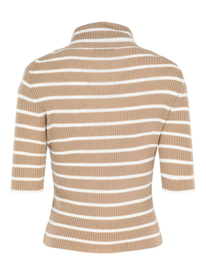 Veronica Beard Katrina Sweater in Khaki/Ivory