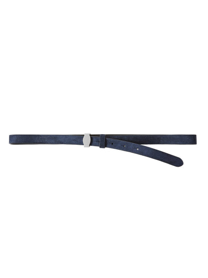 Veronica Beard Suede Dash Belt in Navy
