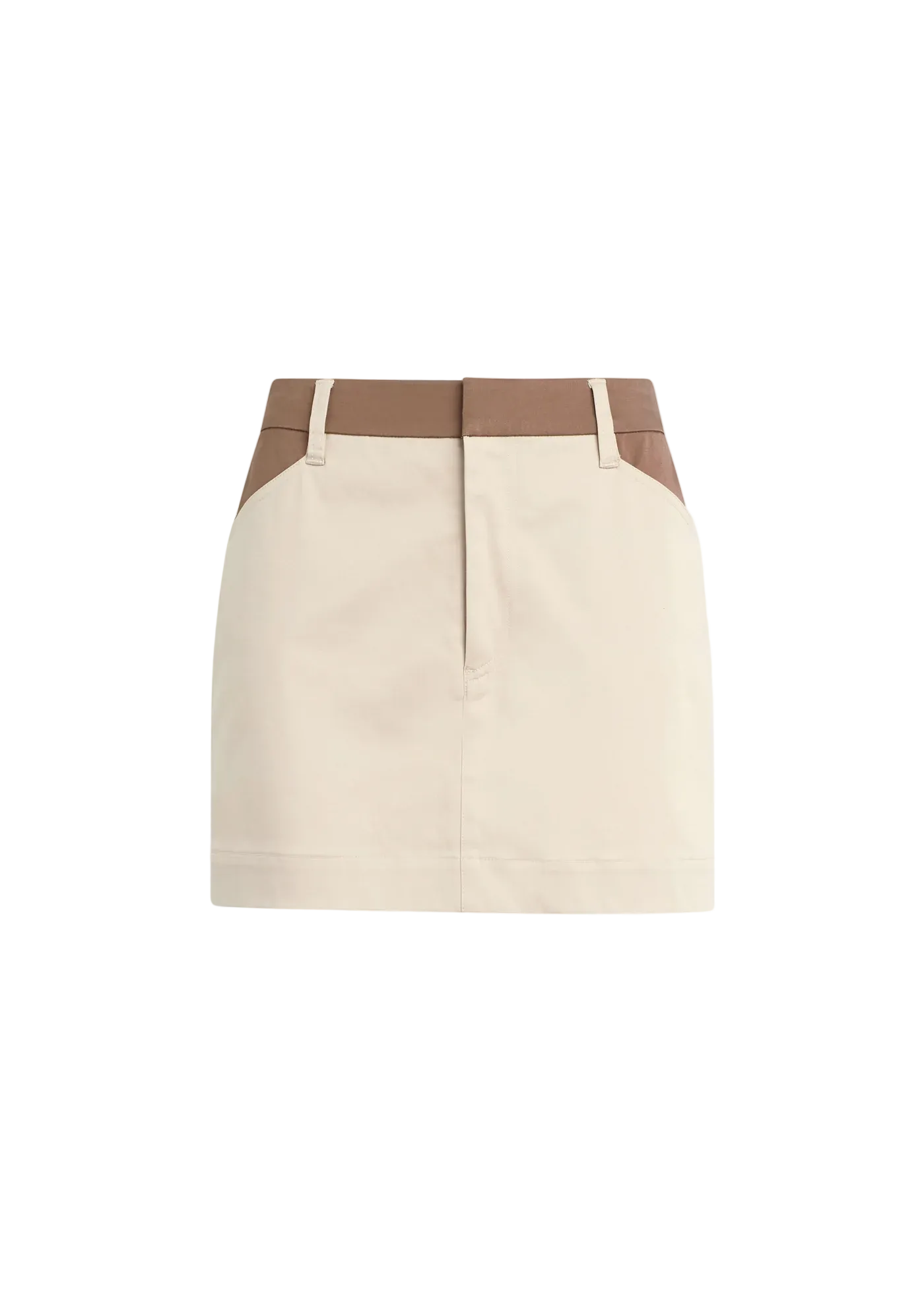 Favorite Daughter Monica Skirt in Beige w/Khaki