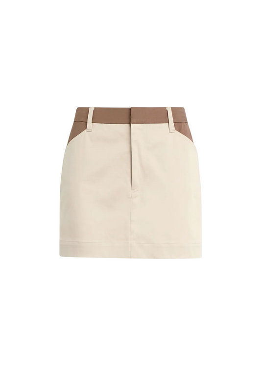 Favorite Daughter Monica Skirt in Beige w/Khaki