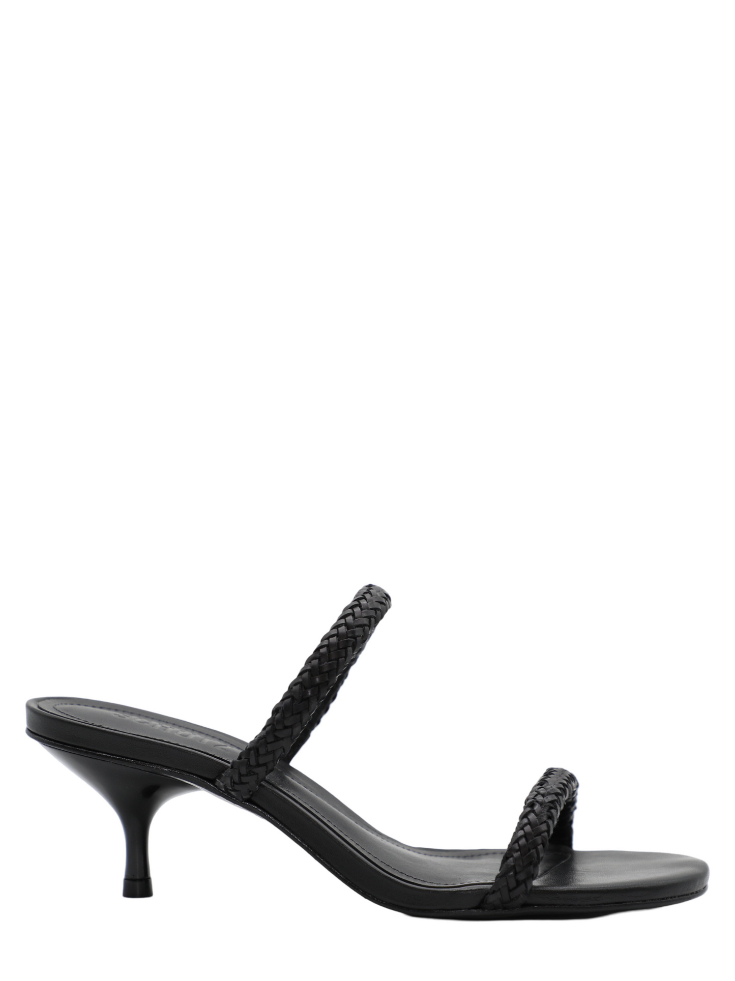 Schutz Talia Woven Mid Heel in Black