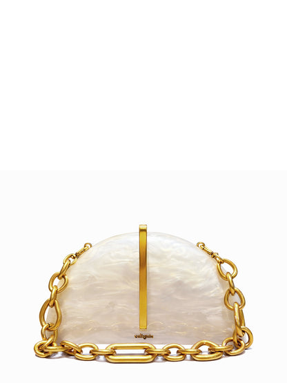Cult Gaia Laguna Clutch in Ivory
