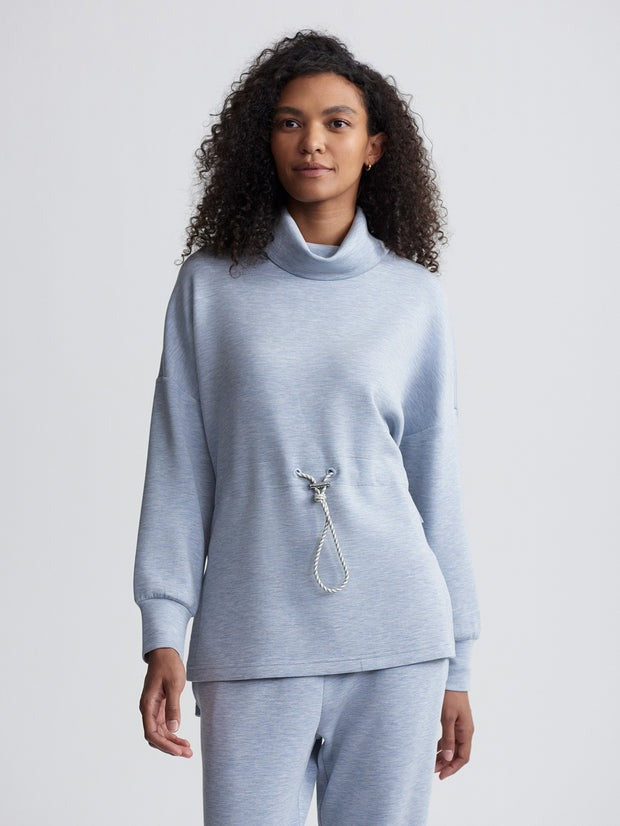 Varley Frey Sweat in Mid Blue Marl