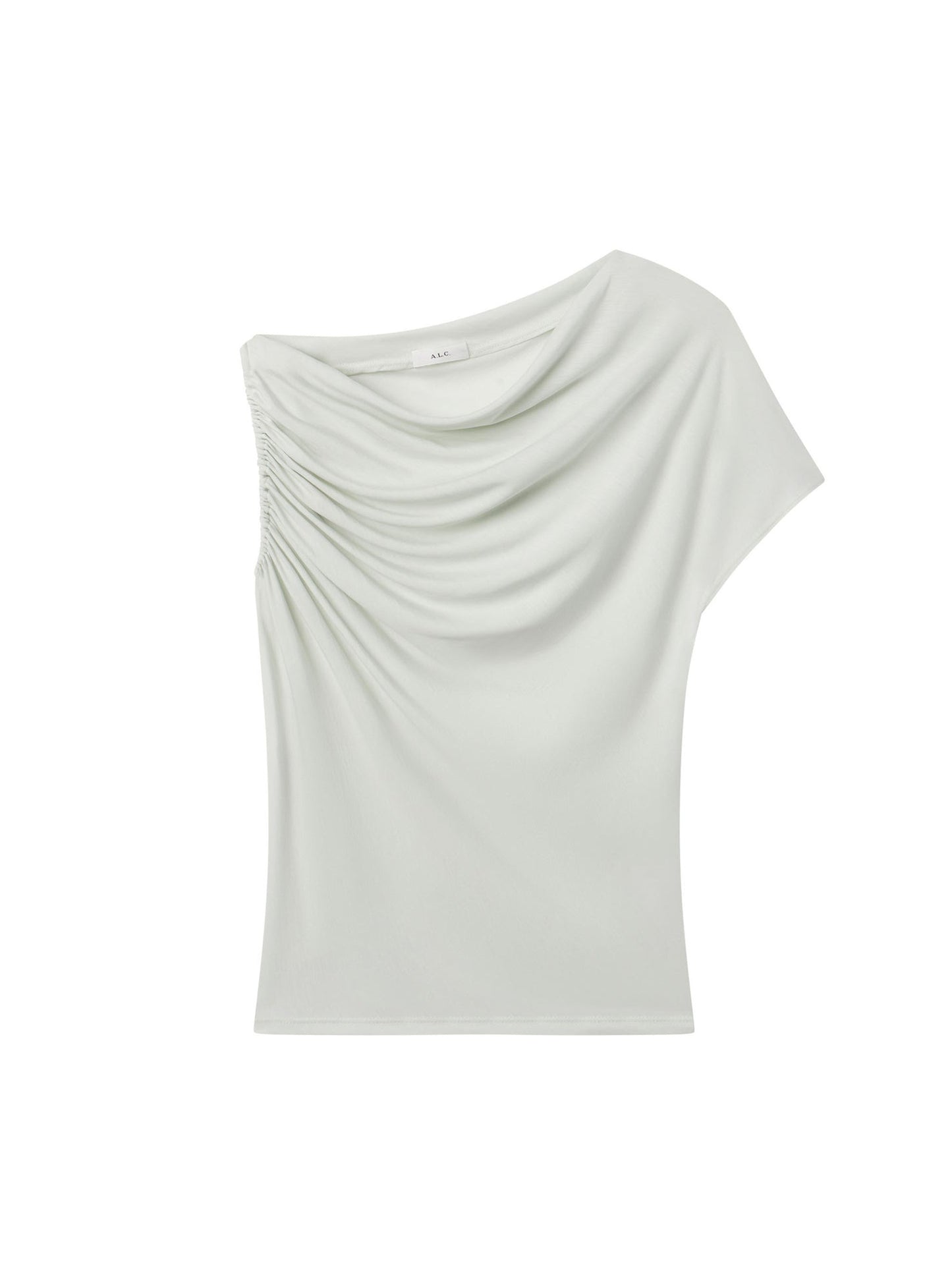 ALC Halle One Shoulder Tee in Pale Mint
