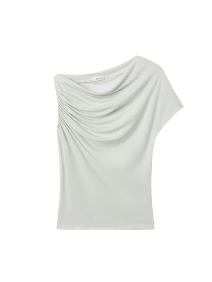 ALC Halle One Shoulder Tee in Pale Mint