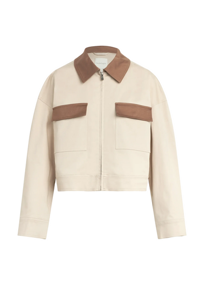 Favorite Daughter Monica Jacket in Beige w/ Khaki