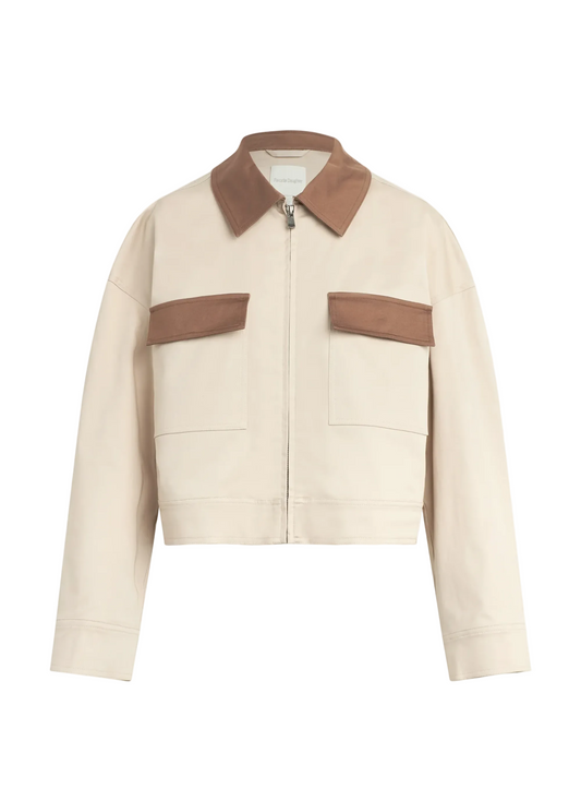 Favorite Daughter Monica Jacket in Beige w/ Khaki