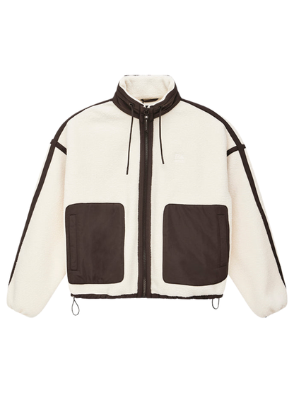 P.E Nation Lennon Sherpa Jacket in Whisper White & Coffee