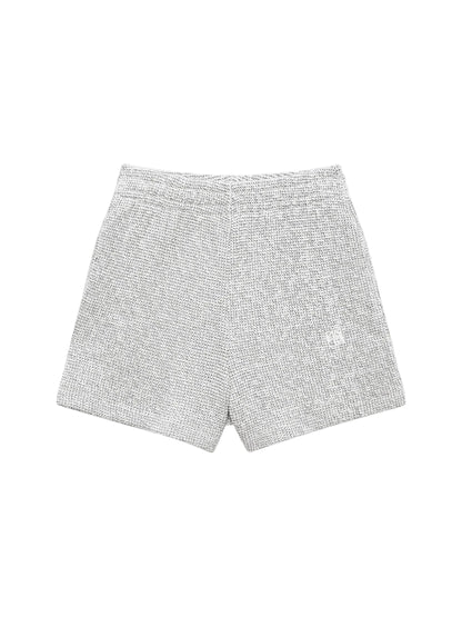 Anine Bing Kam Short Framed Monogram in White/Black