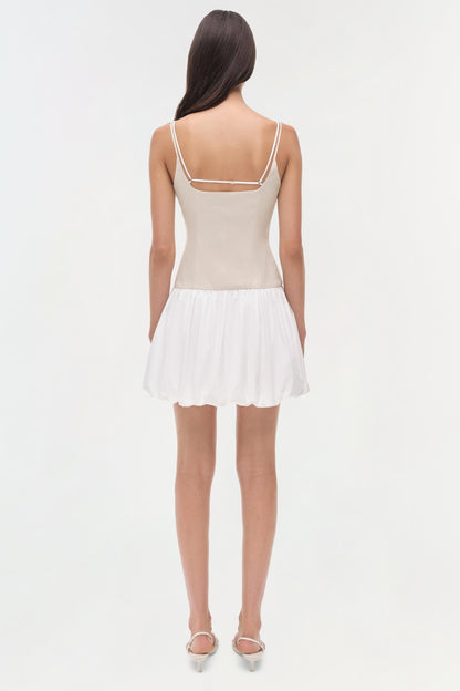 Simkhai Fifi Cotton Linen Mini Dress in Sand Multi