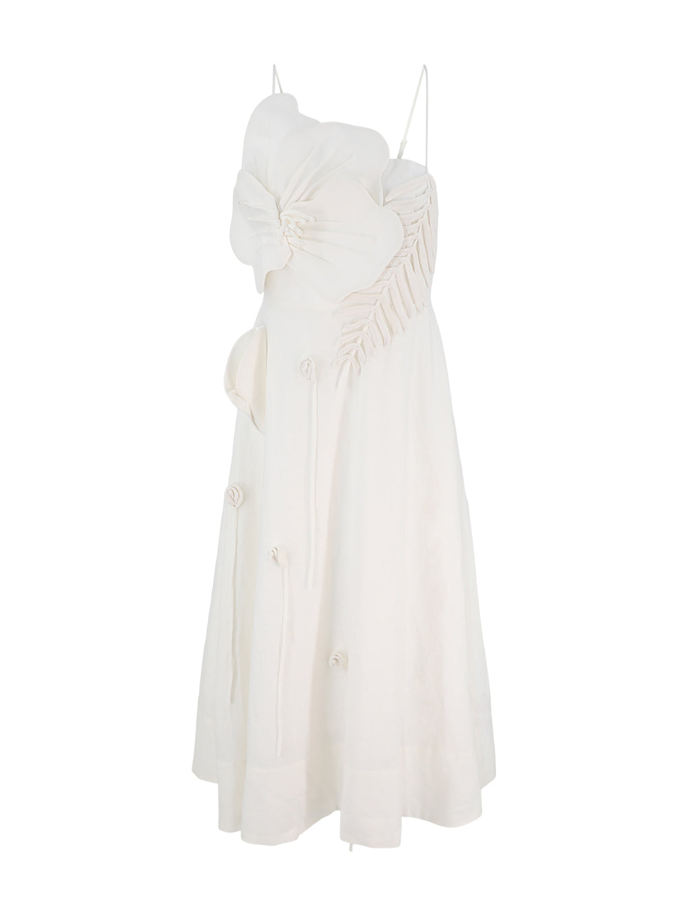 Farm Rio Garden Sleeveless Midi Dress in Off-White
