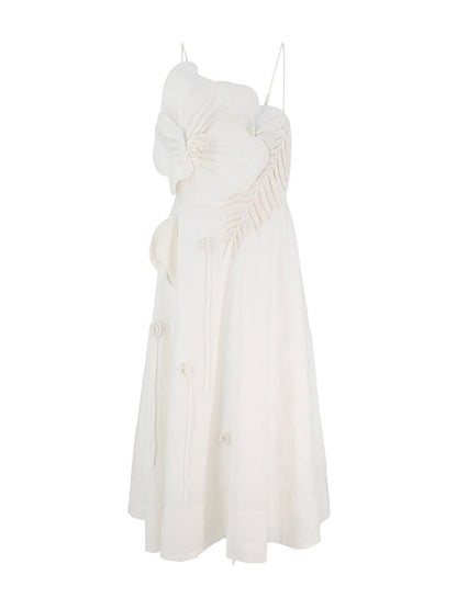 Farm Rio Garden Sleeveless Midi Dress in Off-White