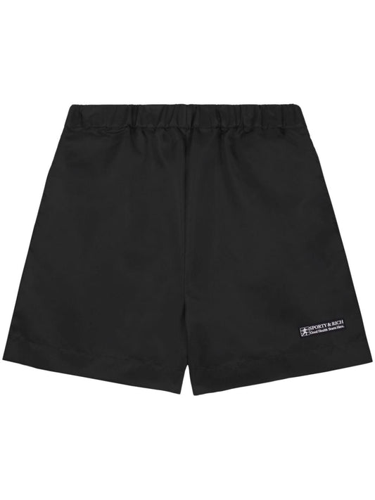 Sporty & Rich Good Health Nylon Shorts in Black