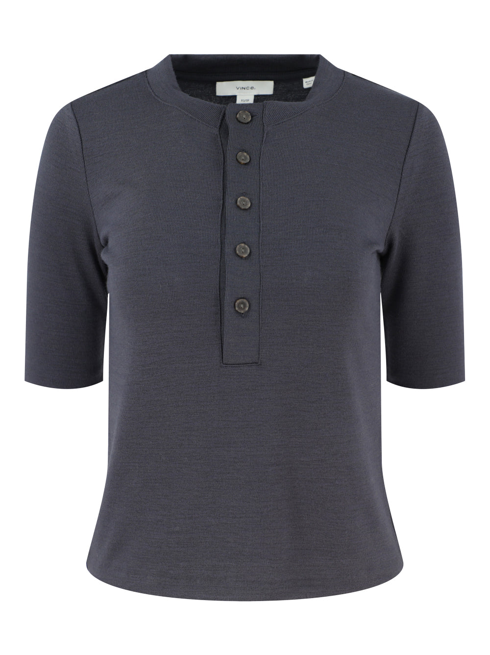 Vince Elbow Sleeve Henley in Night Lake
