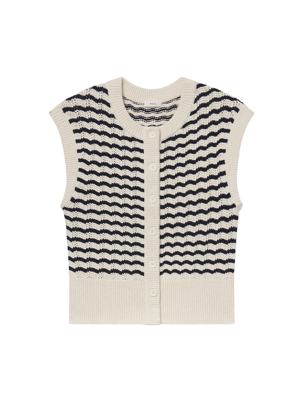A.L.C. Margo Top in Parchment/Navy Stripe