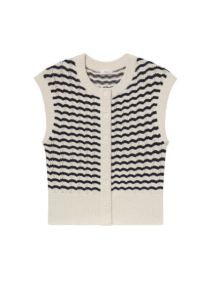 A.L.C. Margo Top in Parchment/Navy Stripe
