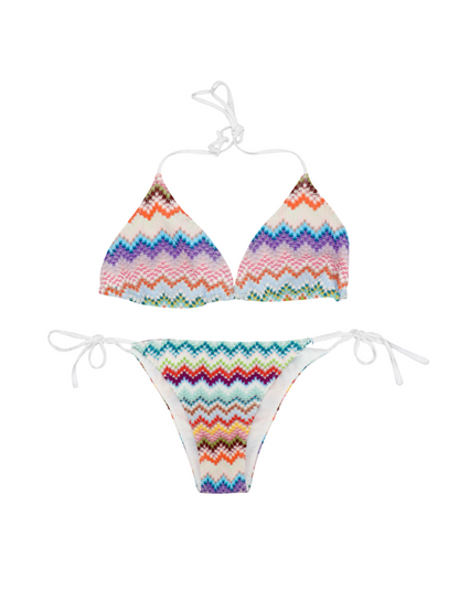 Missoni Metallic Crochet Triangle Bikini in Multicolor With Light Base