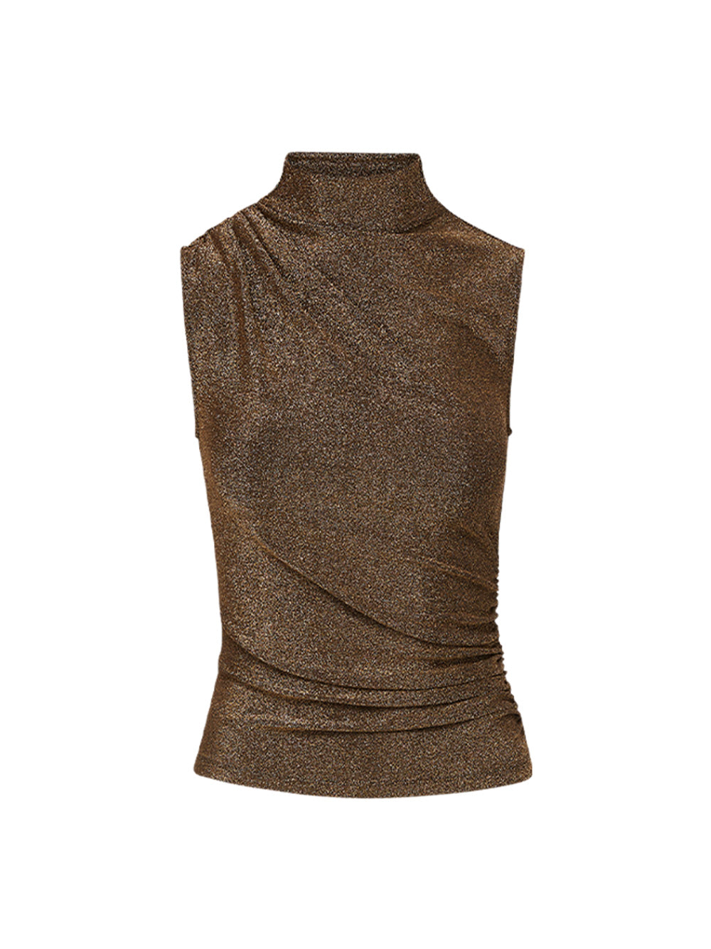 Veronica Beard Mylie Sleeveless Top in Antique Gold Lurex