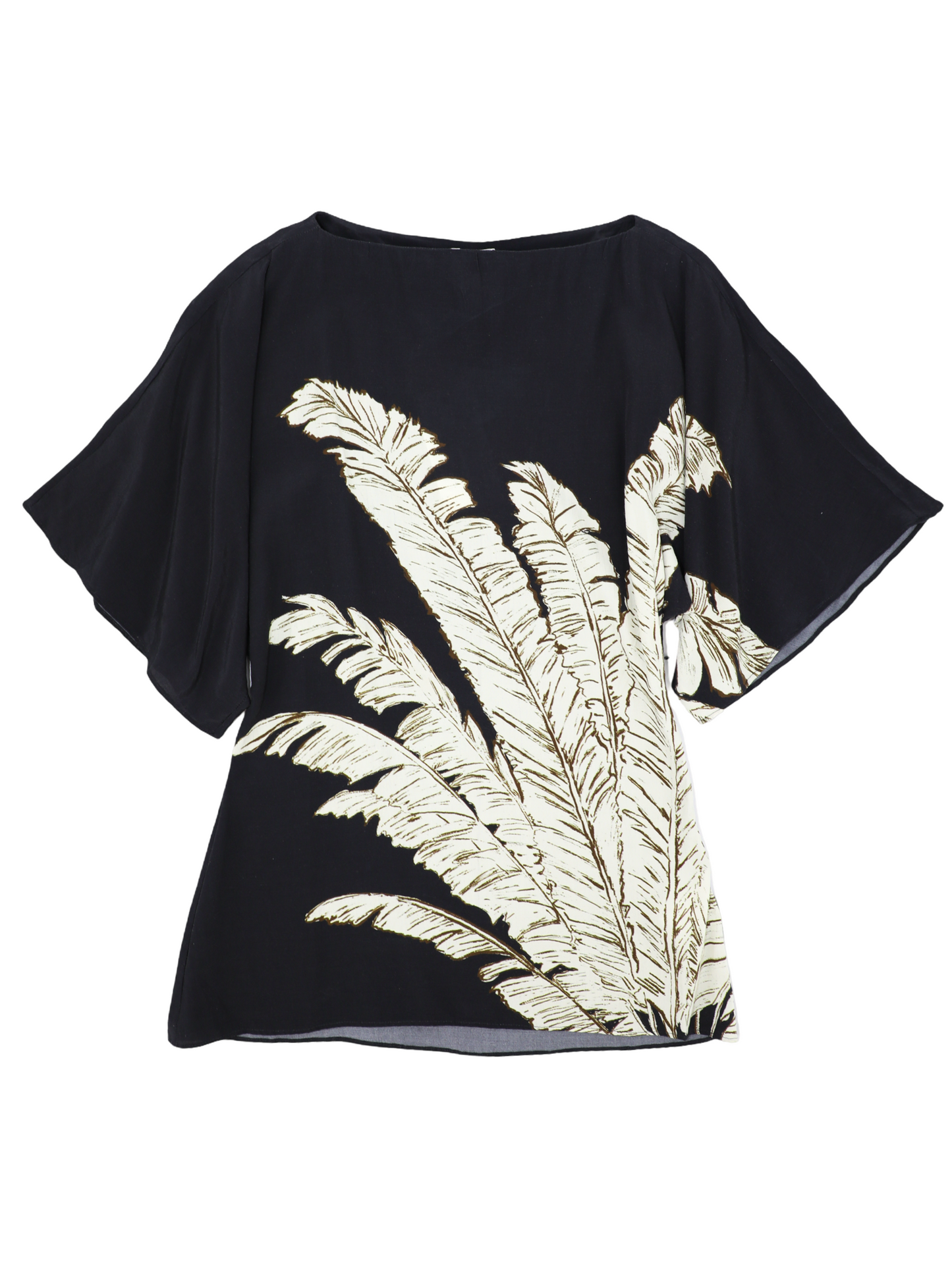 Hemant and Nandita Boat Neck Top in Black