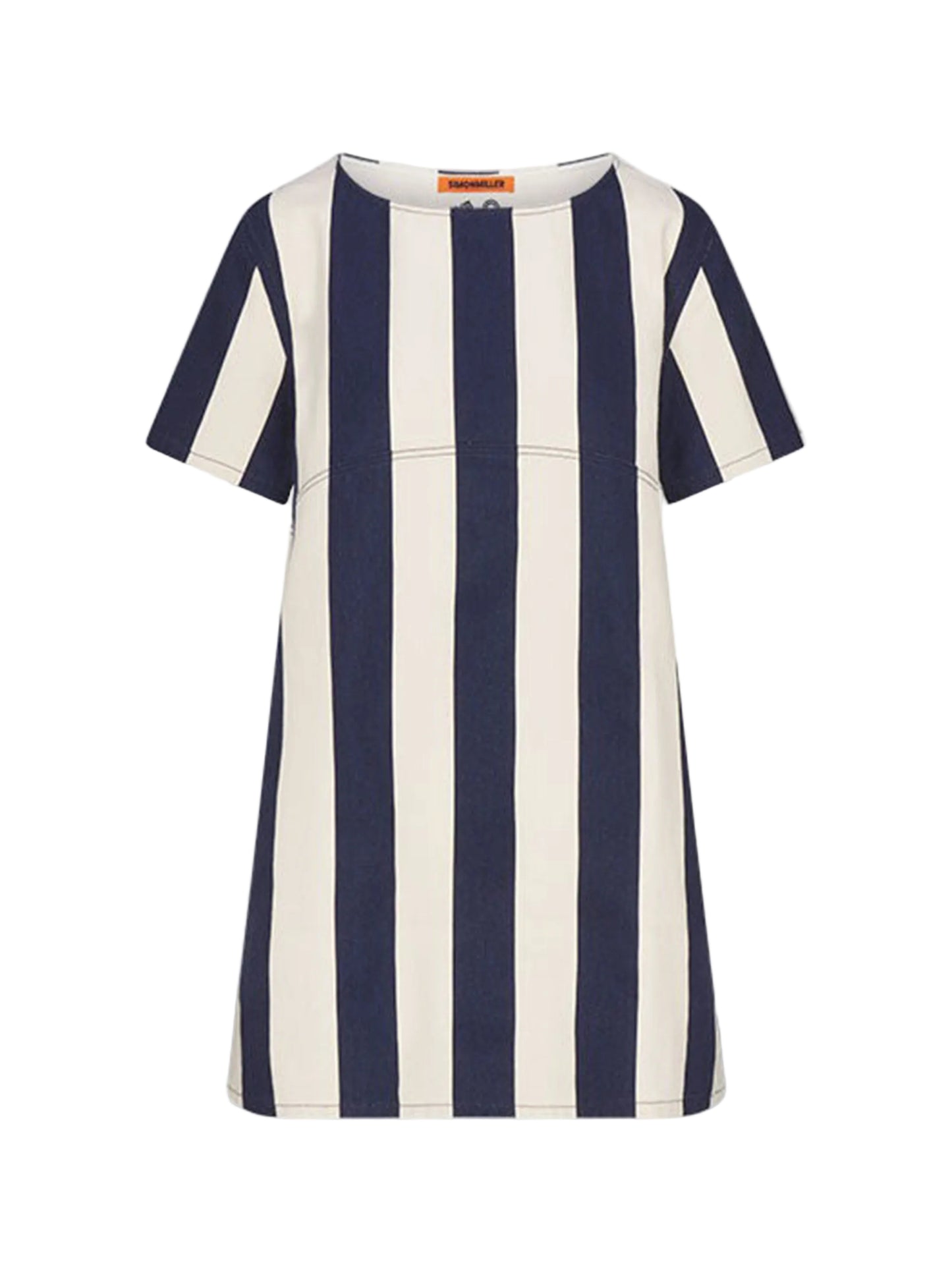 Simon Miller Sahara Short Sleeve Mini Dress in Navy/Cream