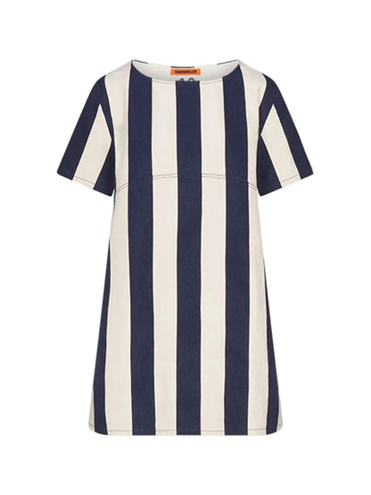 Simon Miller Sahara Short Sleeve Mini Dress in Navy/Cream