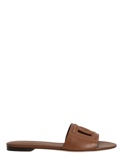 Dolce & Gabbana Bianca Logo Slide in Caramello